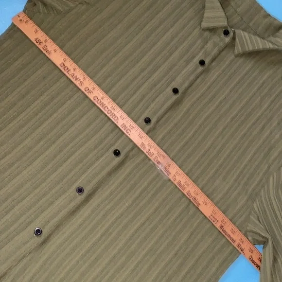 SHEIN Essence Plus army green long roll tab button up textured tunic NEW size 3X - Picture 10 of 14